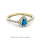 5 - Arella 1.85 ctw London Blue Topaz and Lab Grown Diamond Women Halo Engagement Ring 