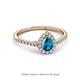 5 - Arella 1.85 ctw London Blue Topaz and Lab Grown Diamond Women Halo Engagement Ring 