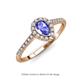 4 - Arella 1.85 ctw Tanzanite and Lab Grown Diamond Women Halo Engagement Ring 