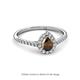 5 - Arella 1.20 ctw Smoky Quartz and Lab Grown Diamond Women Halo Engagement Ring 