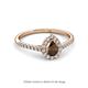 5 - Arella 1.20 ctw Smoky Quartz and Lab Grown Diamond Women Halo Engagement Ring 
