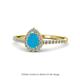 1 - Arella 0.90 ctw Turquoise and Lab Grown Diamond Women Halo Engagement Ring 