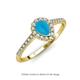 3 - Arella 0.90 ctw Turquoise and Lab Grown Diamond Women Halo Engagement Ring 