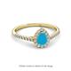 5 - Arella 0.90 ctw Turquoise and Lab Grown Diamond Women Halo Engagement Ring 