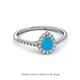 5 - Arella 0.90 ctw Turquoise and Lab Grown Diamond Women Halo Engagement Ring 