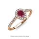 3 - Arella 1.55 ctw Rhodolite Garnet and Lab Grown Diamond Women Halo Engagement Ring 