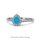 1 - Arella 0.90 ctw Turquoise and Lab Grown Diamond Women Halo Engagement Ring 