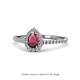 1 - Arella 1.55 ctw Rhodolite Garnet and Lab Grown Diamond Women Halo Engagement Ring 