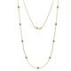 1 - Adia (9 Stn/2.7mm) Emerald on Cable Necklace 