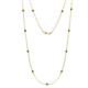 1 - Asta (11 Stn/2.7mm) Green Garnet on Cable Necklace 