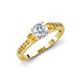 2 - Dzeni Diamond and Citrine Three Stone with Side Citrine Ring 