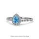 1 - Arella 1.85 ctw Blue Topaz and Diamond Women Halo Engagement Ring 