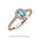 3 - Arella 1.85 ctw Blue Topaz and Diamond Women Halo Engagement Ring 