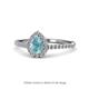 1 - Arella 1.40 ctw Aquamarine and Diamond Women Halo Engagement Ring 