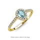 3 - Arella 1.40 ctw Aquamarine and Diamond Women Halo Engagement Ring 
