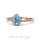 1 - Arella 1.85 ctw Blue Topaz and Diamond Women Halo Engagement Ring 