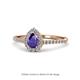 1 - Arella 1.13 ctw Iolite and Diamond Women Halo Engagement Ring 