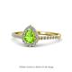 1 - Arella 1.40 ctw Peridot and Diamond Women Halo Engagement Ring 