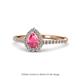 1 - Arella 1.25 ctw Pink Tourmaline and Diamond Women Halo Engagement Ring 