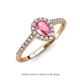 3 - Arella 1.25 ctw Pink Tourmaline and Diamond Women Halo Engagement Ring 