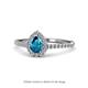 1 - Arella 1.85 ctw London Blue Topaz and Diamond Women Halo Engagement Ring 