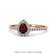1 - Arella 1.55 ctw Red Garnet and Diamond Women Halo Engagement Ring 