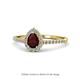 1 - Arella 1.55 ctw Red Garnet and Diamond Women Halo Engagement Ring 