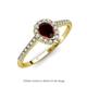 3 - Arella 1.55 ctw Red Garnet and Diamond Women Halo Engagement Ring 