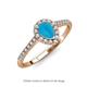 3 - Arella 0.90 ctw Turquoise and Diamond Women Halo Engagement Ring 