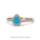 1 - Arella 0.90 ctw Turquoise and Diamond Women Halo Engagement Ring 