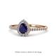 1 - Arella Desire 1.95 ctw Blue Sapphire and Lab Grown Diamond Women Halo Engagement Ring 