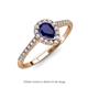 3 - Arella Desire 1.95 ctw Blue Sapphire and Lab Grown Diamond Women Halo Engagement Ring 