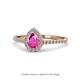 1 - Arella Desire 2.05 ctw Pink Sapphire and Lab Grown Diamond Women Halo Engagement Ring 