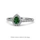 1 - Arella Desire 1.45 ctw Created Emerald and Lab Grown Diamond Women Halo Engagement Ring 