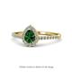 1 - Arella Desire 1.45 ctw Created Emerald and Lab Grown Diamond Women Halo Engagement Ring 