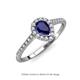 3 - Arella Desire 1.95 ctw Blue Sapphire and Lab Grown Diamond Women Halo Engagement Ring 