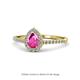 1 - Arella Desire 2.05 ctw Pink Sapphire and Lab Grown Diamond Women Halo Engagement Ring 