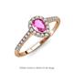 3 - Arella Desire 2.05 ctw Pink Sapphire and Lab Grown Diamond Women Halo Engagement Ring 
