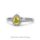 1 - Arella Desire 2.05 ctw Yellow Sapphire and Lab Grown Diamond Women Halo Engagement Ring 