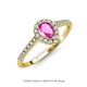 3 - Arella Desire 2.05 ctw Pink Sapphire and Lab Grown Diamond Women Halo Engagement Ring 