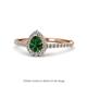 1 - Arella Desire 1.45 ctw Created Emerald and Lab Grown Diamond Women Halo Engagement Ring 