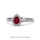 1 - Arella Desire 2.10 ctw Created Ruby and Lab Grown Diamond Women Halo Engagement Ring 