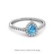 5 - Arella 1.85 ctw Blue Topaz and Diamond Women Halo Engagement Ring 