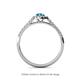 4 - Arella 1.85 ctw Blue Topaz and Diamond Women Halo Engagement Ring 