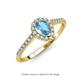 3 - Arella 1.85 ctw Blue Topaz and Diamond Women Halo Engagement Ring 