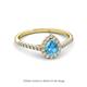 5 - Arella 1.85 ctw Blue Topaz and Diamond Women Halo Engagement Ring 