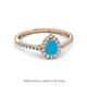 5 - Arella 0.90 ctw Turquoise and Diamond Women Halo Engagement Ring 
