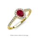 3 - Arella Desire 2.10 ctw Created Ruby and Diamond Women Halo Engagement Ring 