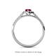 4 - Arella Desire 2.10 ctw Created Ruby and Diamond Women Halo Engagement Ring 