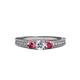 2 - Reveka Pink Tourmaline and Lab Grown Diamond Three Stone Engagement Ring 